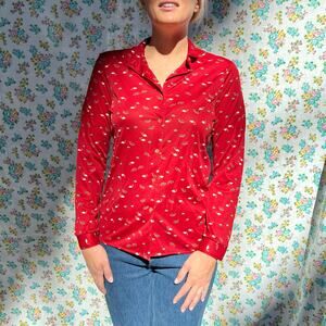 Vintage 80s country suburbans long sleeve snail print shirt size 4